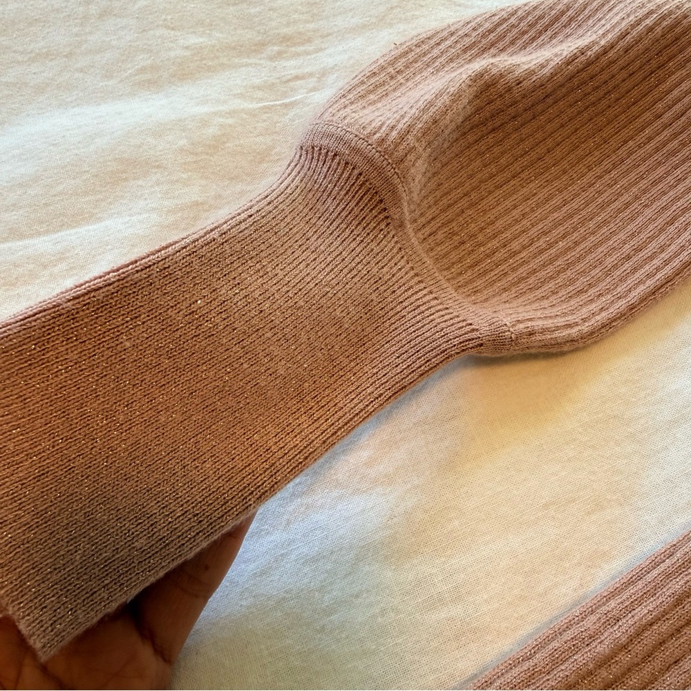 LOFT Mauve Ribbed Knit Top - Picture 3 of 5